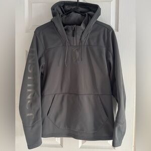 Cabelas Instinct Hoodie 1/4 Zip Flint Gray Mens Size Small